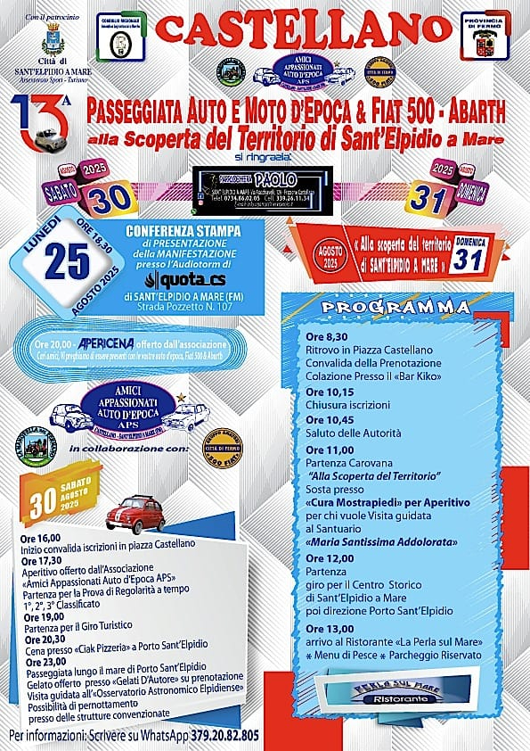 13° Passeggiata in Fiat 500 'Epoca e Derivate  30-31 agosto