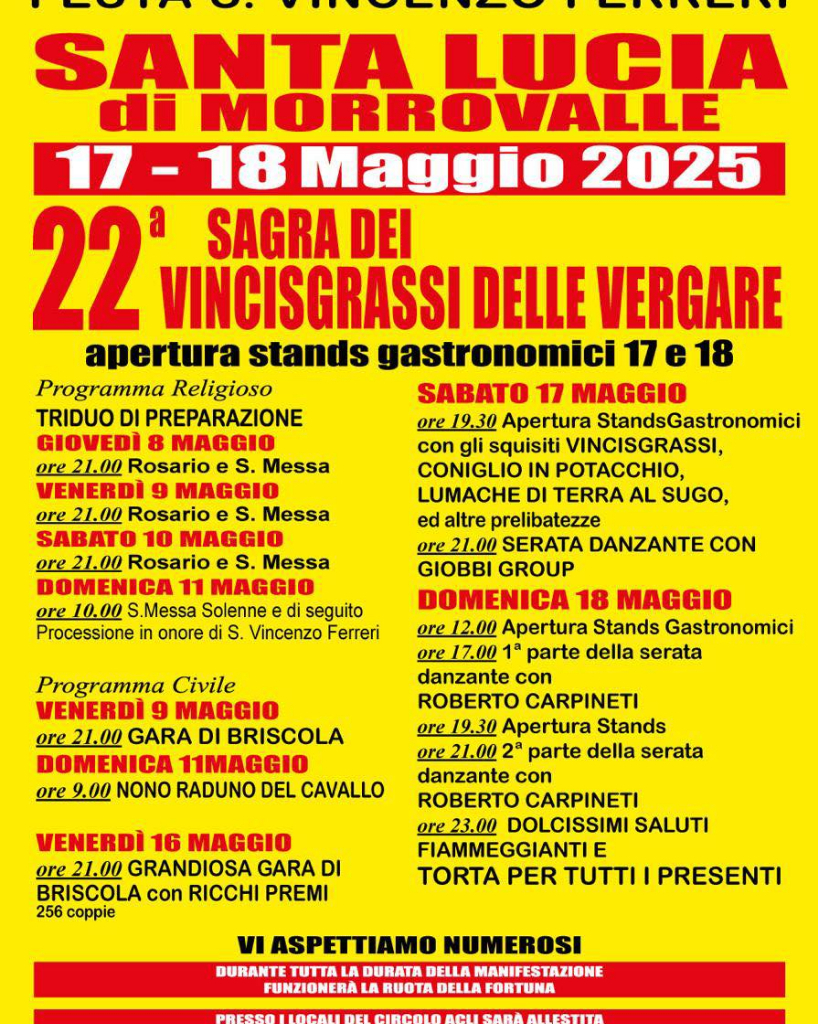 22^ Sagra dei vincisgrassi delle vergare