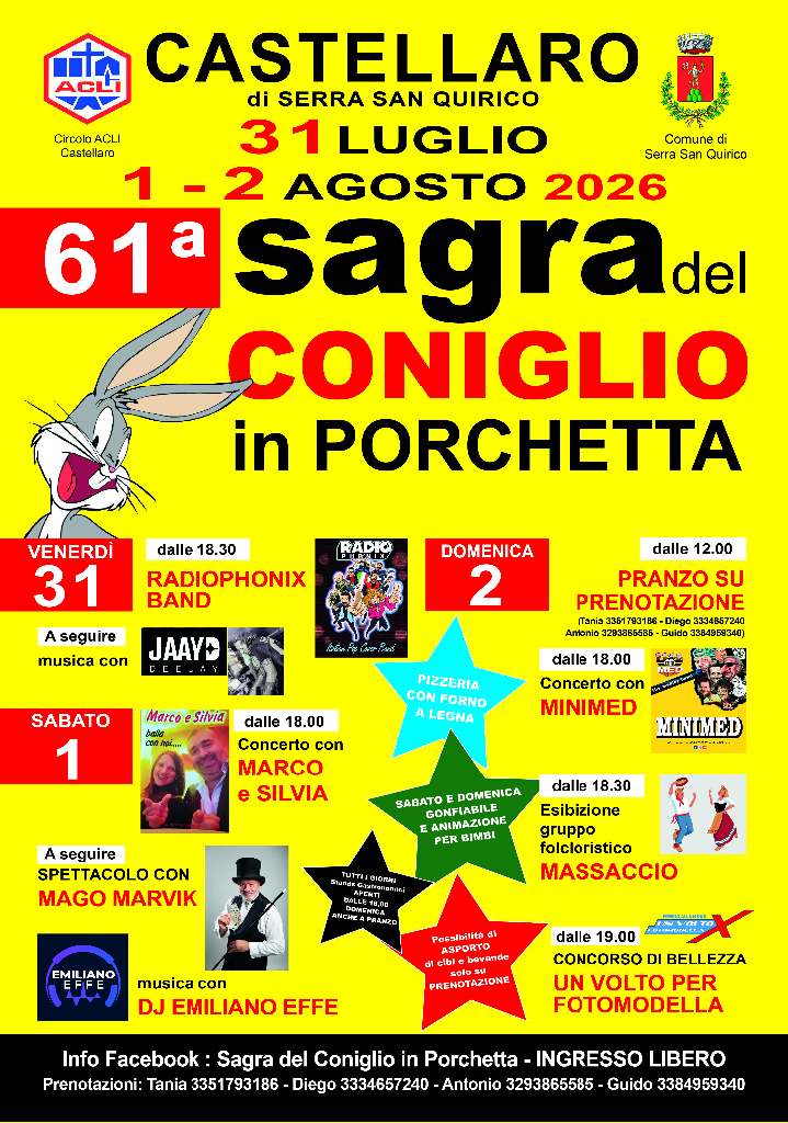 61^ Sagra del Coniglio in Porchetta