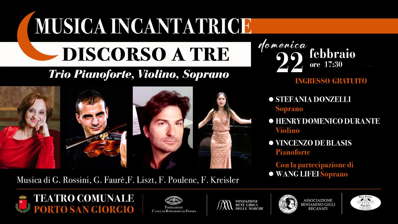 “Discorso a tre” tra pianoforte, violino e soprano