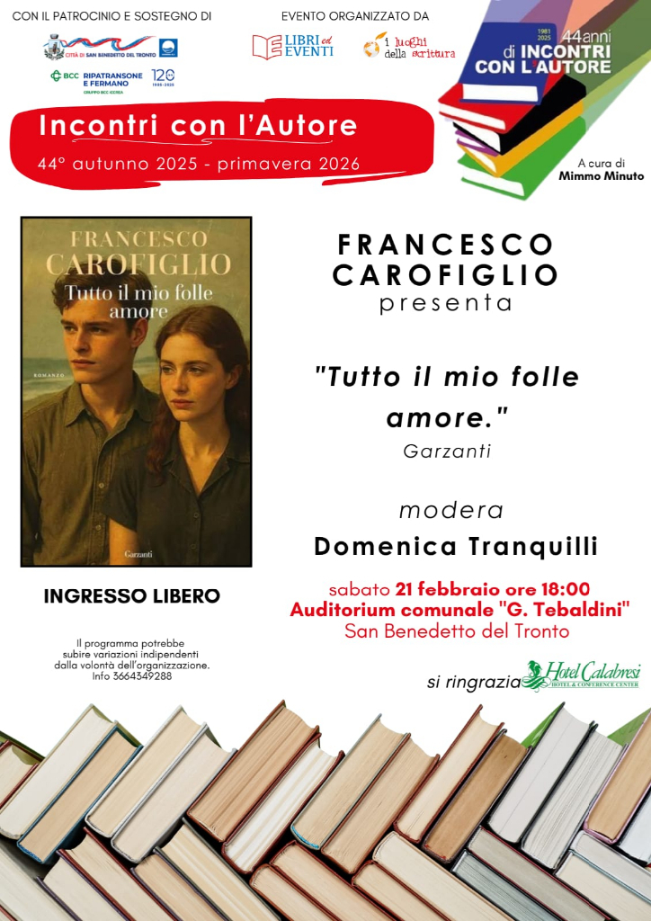 Francesco Carofiglio presenta "Tutto il mio folle amore"