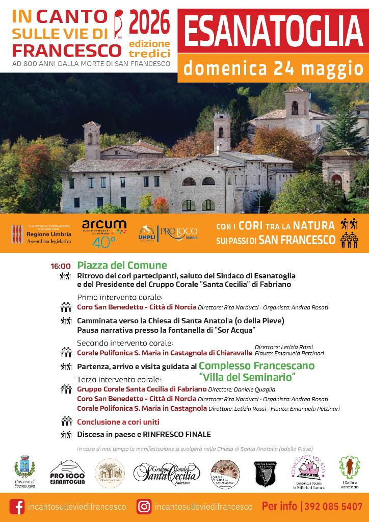 InCanto sulle Vie di Francesco