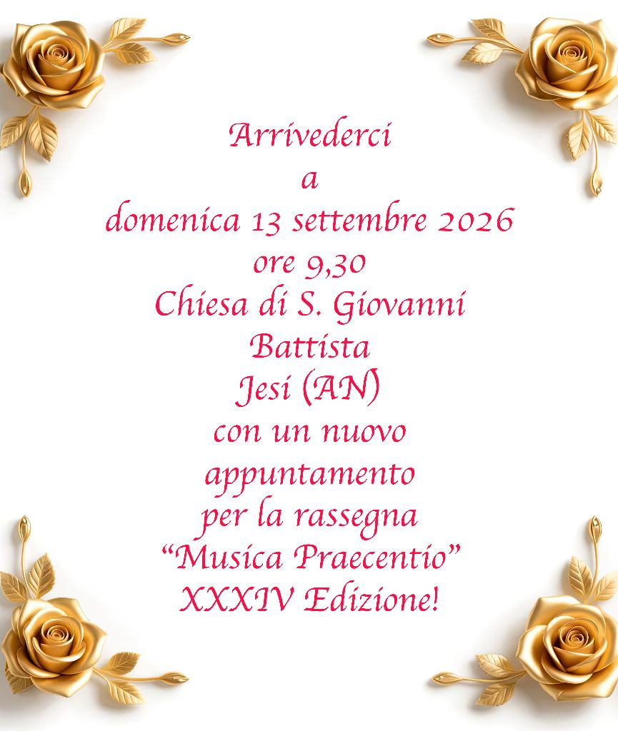 “Musica Præcentio” XXXIV Edizione: avviso.