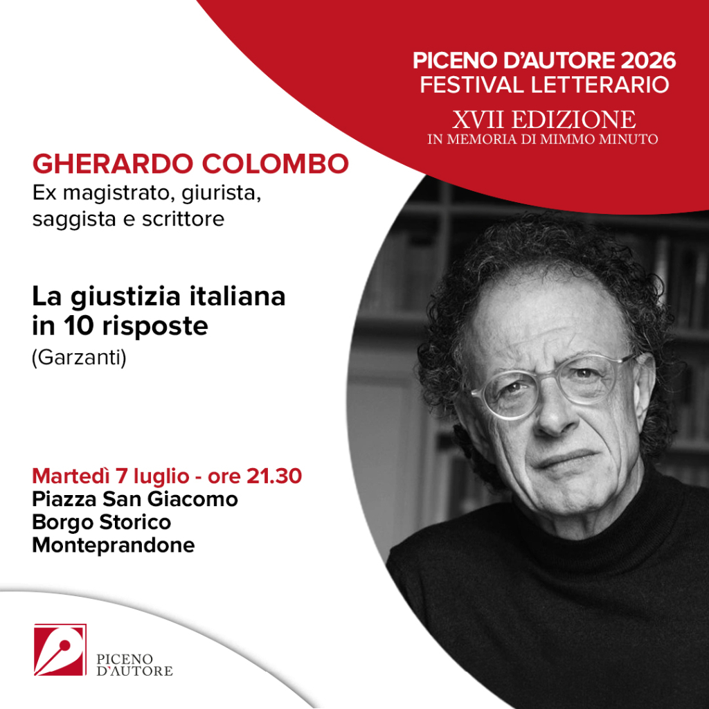 Piceno d'Autore 2026, primo incontro con Gherardo Colombo